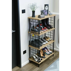 Barin Design 4 Katlı Metal Telli Ayakkabılık – Çevir Kur Sistemli Çok Katlı Portmanto Rafı ve Anahtarlık Askısı