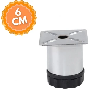 Ayarlanabilir 6 cm Bingolu Krom Metal Mobilya Ayağı, Lüks Metal Mobilya Ayak, Koltuk, Dolap, Şifonyer Ayak