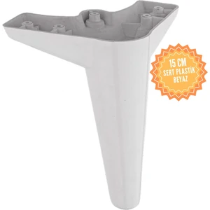 Zirve Beyaz 15 cm Plastik Mobilya Ayağı, Lüks Metal Mobilya Ayak, Koltuk, Dolap, Şifonyer Ayak