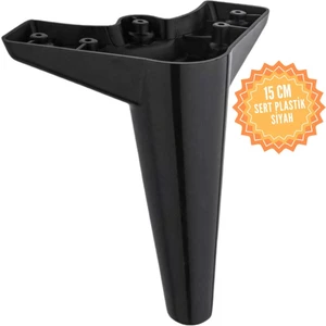 Zirve Siyah 15 cm Plastik Mobilya Ayağı, Lüks Metal Mobilya Ayak, Koltuk, Dolap, Şifonyer Ayak