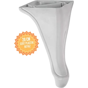 Yunus Beyaz 20 cm Plastik Mobilya Ayağı, Lüks Metal Mobilya Ayak, Koltuk, Dolap, Şifonyer Ayak