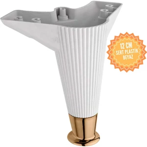 Nefes Beyaz 12 cm Plastik Mobilya Ayağı, Lüks Metal Mobilya Ayak, Koltuk, Dolap, Şifonyer Ayak