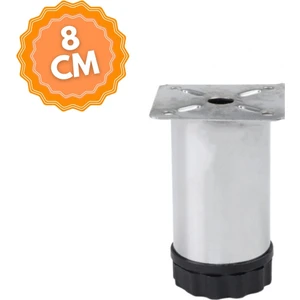 Ayarlanabilir 8 cm Bingolu Krom Metal Mobilya Ayağı, Lüks Metal Mobilya Ayak, Koltuk, Dolap, Şifonyer Ayak
