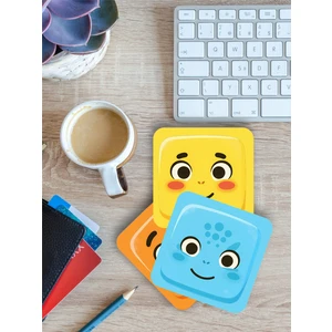Bardak Altlığı Ahşap Baskılı Altlık 4'lü set (9 x9CM)