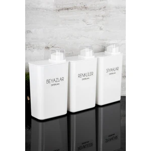 3lü Kendinden Ölçekli Deterjanlık Kutusu Seti Renkliler Beyazlar Siyahlar Deterjan Etiketli 3000ML