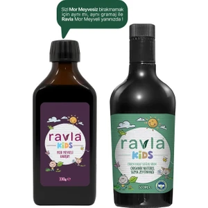 2'li Ürün - Kids Mor Meyveli Karışım 330g / 500 ml Kids Yüksek Polifenollü Organik Naturel Sızma Zeytinyağı
