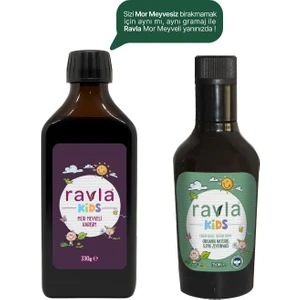 2'li Ürün - Kids Mor Meyveli Karışım 330g / 250ml Kids Yüksek Polifenollü Organik Naturel Sızma Zeytinyağı 