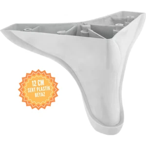 Yunus Beyaz 12 cm Plastik Mobilya Ayağı, Lüks Metal Mobilya Ayak, Koltuk, Dolap, Şifonyer Ayak