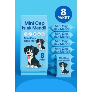 Anı Ofis Kırtasiye Mini Cep Islak Mendil 8'li Paket | Aloe Veralı | Alkol Içermez | Yumuşak Dokulu |taşınabilir |mavi̇