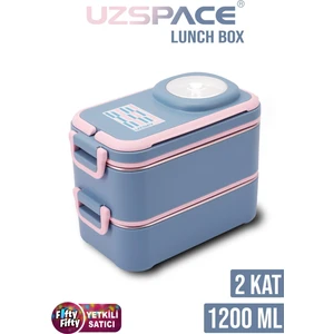 1200 ml Iki Kat Dört Bölme Paslanmaz Çelik Lunch Box Yeni Nesil Sefer Tası-Sos Kaseli MODEL-FFLBOX8023