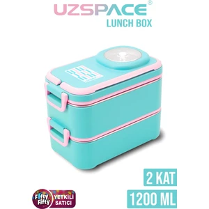 1200 ml Iki Kat Dört Bölme Paslanmaz Çelik Lunch Box Yeni Nesil Sefer Tası-Sos Kaseli MODEL-FFLBOX8023