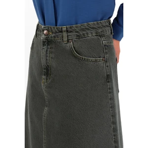 Yüksek Bel A Kesim Denim Etek