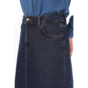 Yüksek Bel A Kesim Denim Etek