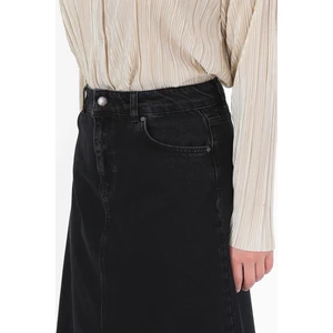 Yüksek Bel A Kesim Denim Etek