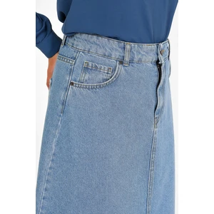 Yüksek Bel A Kesim Denim Etek