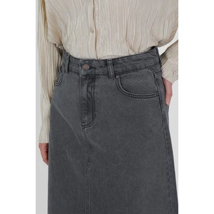 Yüksek Bel A Kesim Denim Etek