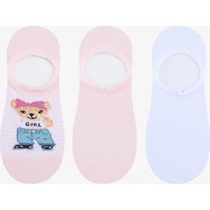 3 Çift Pamuklu Teddy Bear Ayı Desenli Sneaker Çorap