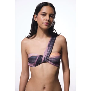 Nixie Çizgili Tek Omuz Bikini Üstü