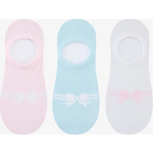 Softy Bowtie 3lü Mavi Pembe Sneaker Çorap