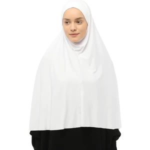Hazır Türban Peçeli Pratik Eşarp Tesettür Nikaplı Hijab - Namaz Örtüsü Sufle (3Xl) - Beyaz