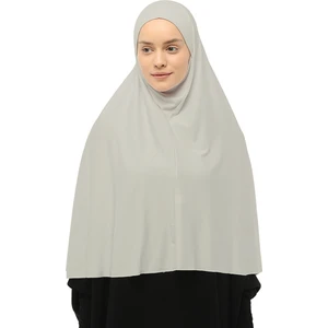 Hazır Türban Peçeli Pratik Eşarp Tesettür Nikaplı Hijab - Namaz Örtüsü Sufle (3Xl) - Koyu Krem