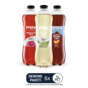 Hibiskus & Pin Cool Lime & Pin Şeftalili Soğuk Çay Deneme Paketi - Şekersiz & Kalorisiz - 6 Adet x 1 Litre Ice Tea