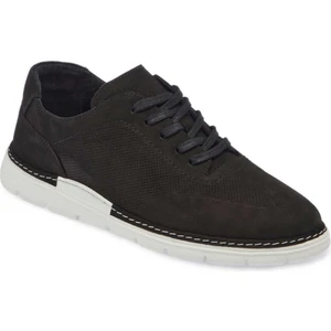 Siyah Hakiki Nubuk Deri Erkek Sneaker - E24I1AY56855-A64