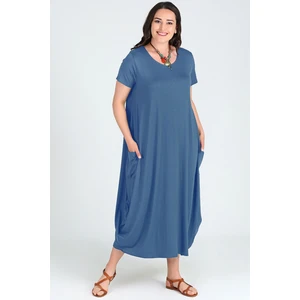 Büyük Beden Jumbo Kısa Kol Elbise