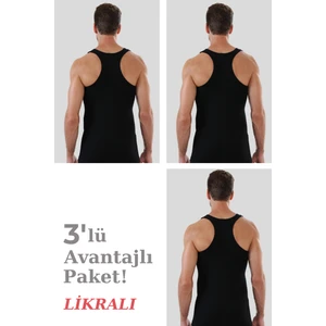 Arma Yıldız  Erkek Siyah Pamuklu Likralı Sporcu Atlet 3'lü Paket