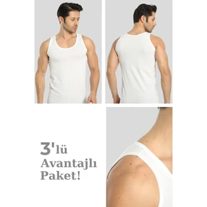 Arma Yıldız Erkek Beyaz Pamuklu Loklu Atlet 3'lü Paket