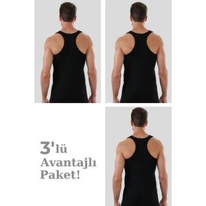 Arma Yıldız Erkek Siyah Ribana Sporcu Atlet 3lü Set