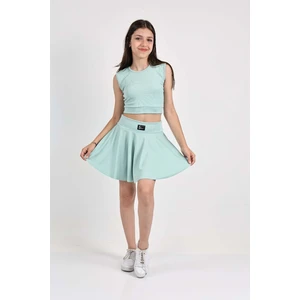 Şort Etekli Crop Body Sıfır Kol Sporcu Takım