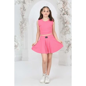 Şort Etekli Crop Body Sıfır Kol Sporcu Takım