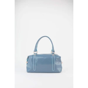 Lorza Fermuarlı Kırık Parlak El, Kol ve Omuz Çantası Bebe Mavi
