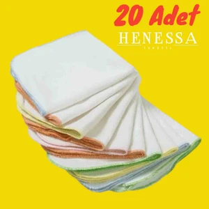Henessa Tekstil 20 Adet Pamuklu Bebek Ağız Mendili (Sırt, Yüz ve Ter) 20×20