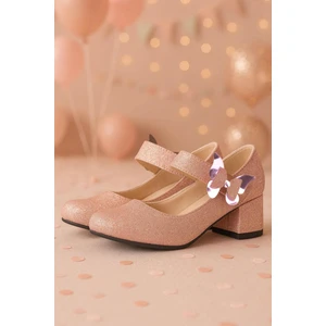 Hapshoe Kids Winx Pudra Işıltılı Kelebekli Kız Çocuk Topuklu Ayakkabı