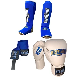 Boks Eldiveni 8  Oz/bandaj 3,5 Metre /elastik Kick Boks Kaval ve Ayaküstü Koruyucu Set