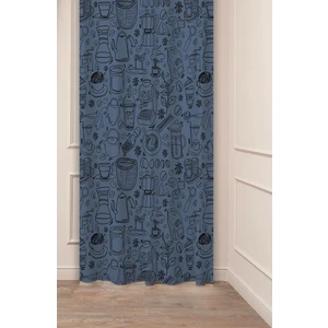 Coffee Tatlı Kahve Renkli Bohem Özel Tasarım Dijital Baskılı (Tek Kanat) Modern Şık Mutfak Fon Perde