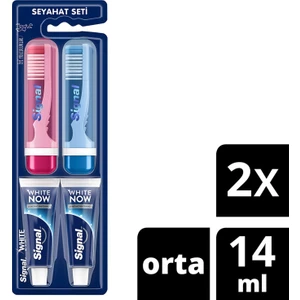 White Now 2'li Seyahat Seti Diş Macunu 16 ml x2 + Diş Fırçası x2