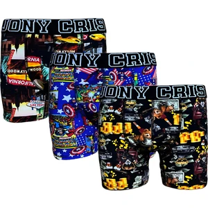 Jony Cris Penye Erkek Boxer 3’lü Paket Desenli Erkek İç Çamaşır Erkek Baksır Pamuklu Rahat Ve Esnek Külot Don şort