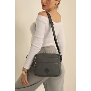 Klinkır Kumaş Fermuarlı Omuz Çantası