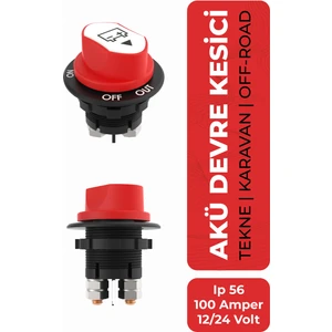 Mini Akü Devre Kesici Şalter IP56 - 12/24V 100A