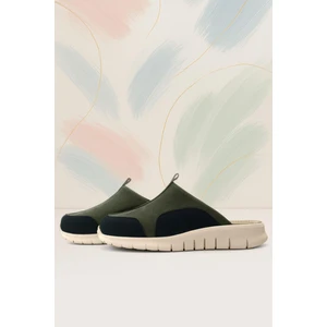 Medikal Hakiki Deri Haki Siyah Krem Tabanlı Comfort Spor Terlik