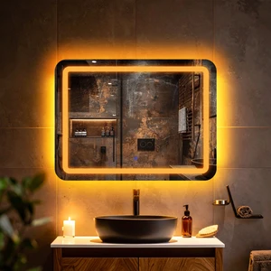 Quadra Günışığı Led'li Lazer Kumlamalı Lavabo & Banyo Aynası (Dokunmatik Sensörlü)