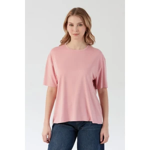 Basic Bisiklet Yaka Oversize Modal  Tişört