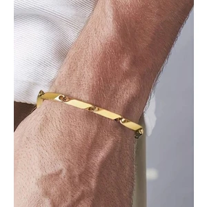 Çelik Bileklik Titanyum Melon Düz Model 3 mm Kalınlık 22 cm Uzunluk Altın Sarısı Gold