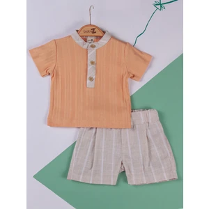 Baby Zz Erkek Bebek Şortlu Takım 6-12 Ay Kiremit