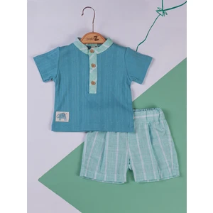 Baby Zz Erkek Bebek Şortlu Takım 6-12 Ay Indigo