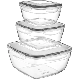 Fresh Box Kare 3'Lü Saklama Kabı - 600-1000-1700 Ml