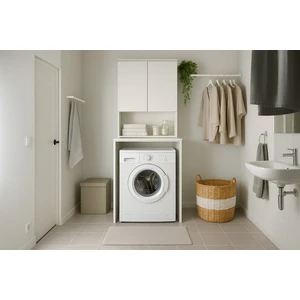 adore mobilya Çamaşır Makinesi Dolabı Mat Beyaz 65 x 182 x 60 cm (Gxyxd)